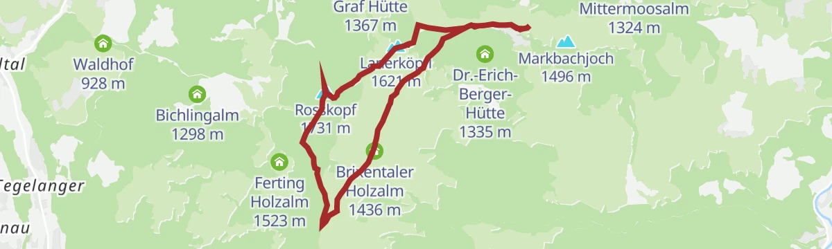 Route map: Auf den Roßkopf
